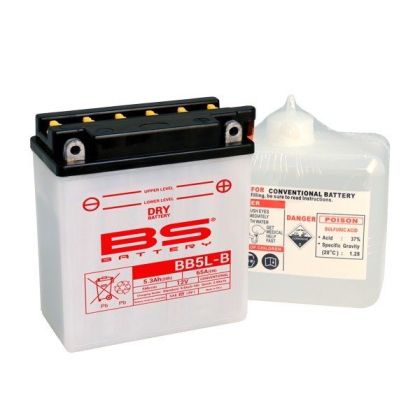 BS BATTERY BB5L-B 12V 5.3AH 65A R+