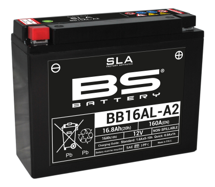 BS BATTERY BB16AL-A2 SLA 12V 16.8AH 160A R+