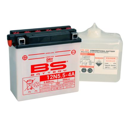 BS BATTERY 12N5.5A-4A 12V 5.8AH 55A L+