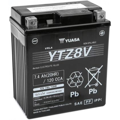 YUASA YTZ8V 12V 7.4AH 120A R+