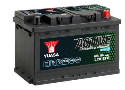 YUASA L28-75 EFB 12V 75AH 730A R+