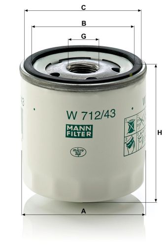 Маслен филтър MANN W712/43