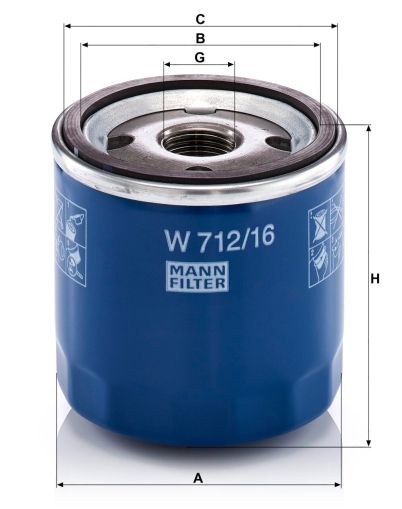 Маслен филтър MANN W712/16
