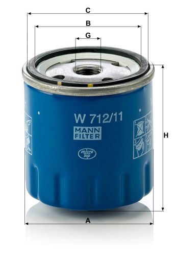 Маслен филтър MANN W712/11
