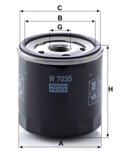 Маслен филтър MANN W7035