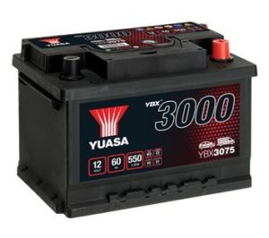 YUASA YBX3075 12V 60AH 550A R+